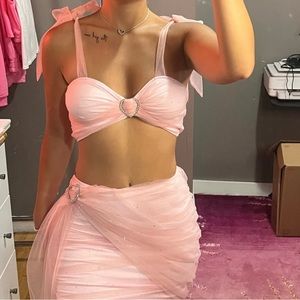 PINK MESH TWO PIECE